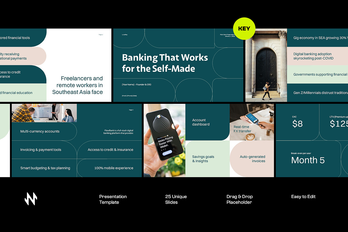 LunaPay Fintech Pitch Deck Keynote, a Presentation Template by Neermana (Photo 1 of 4)