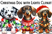Christmas Dog with Lights Clipart, an Illustration by Pixels.Craft (Thumbnail 1 of 6)