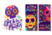 Mexican Day of the Dead banners, a Seasonal Illustration by Vector Tradition (Thumbnail 3 of 3)