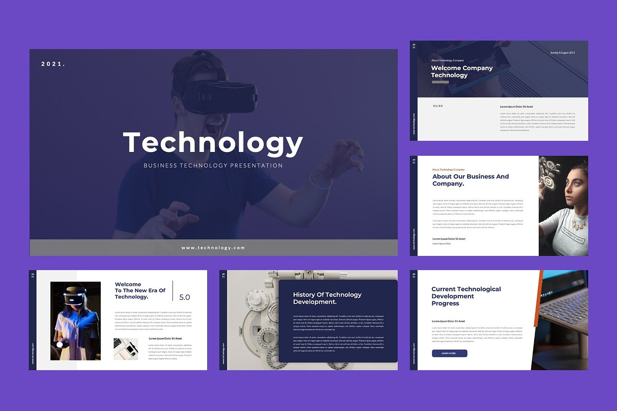 TECHNOLOGY Google Slide Template, a Presentation Template by Rizki Herdian (Photo 2 of 6)