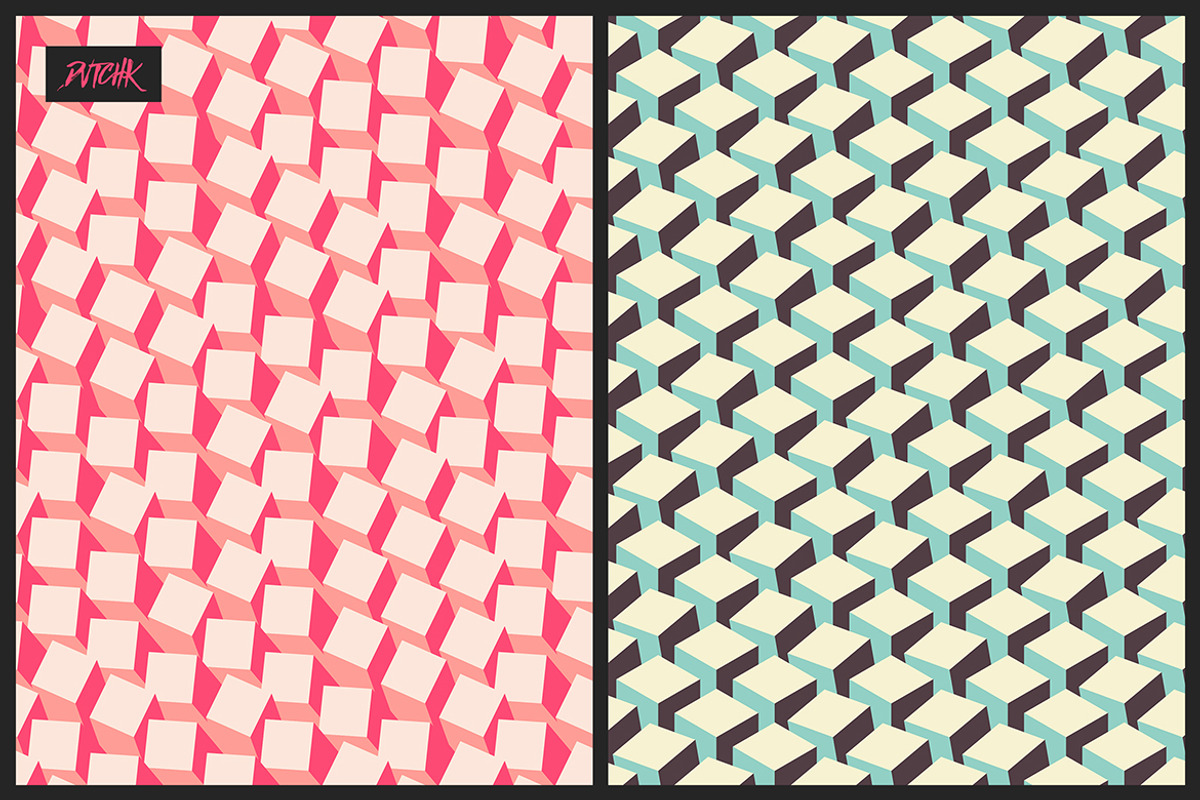 Isometric Cubes / Vector Backgrounds, a Pattern Graphic by dvtchk (Photo 5 of 8)
