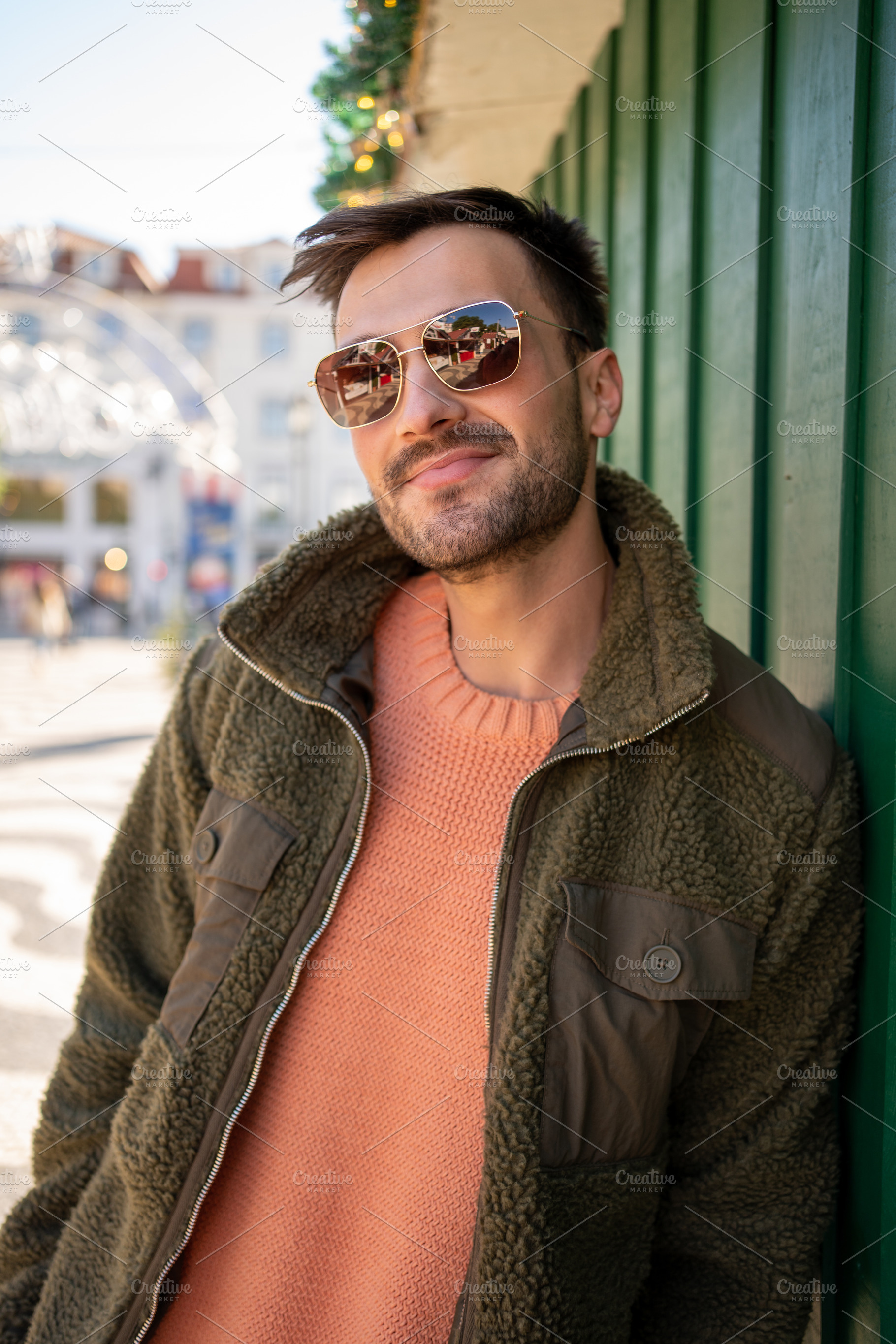 Man wearing sunglasses in city in autumn, a Person Photo by andreonegin market