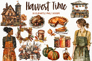 Watercolor Autumn Fall Harvest PNG, a Seasonal Illustration by Maysa Art (Thumbnail 1 of 5)