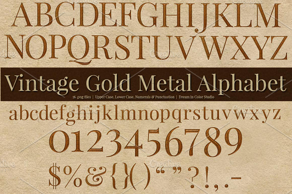 Vintage Gold Metal Alphabet preview 3