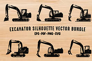 Excavator Silhouettes Clipart Set, a Transportation Illustration by Gfx Expert Team (Thumbnail 1 of 3)