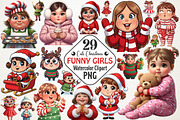 Cute Holiday Girls Funny Christmas, an Illustration by RobertsArt (Thumbnail 1 of 7)