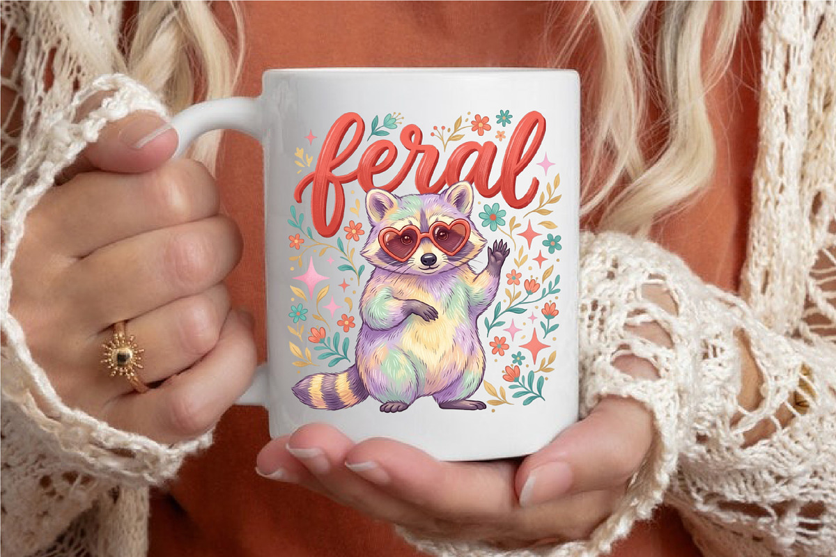 Summer Raccoon Preppy Hand Drawn PNG, a Seasonal Illustration by designcity5 (Photo 4 of 4)