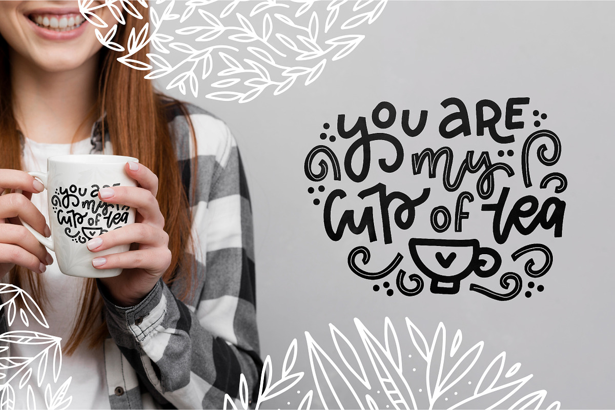 I love tea - clipart & lettering, a Decorative Illustration by Lana Sham (Photo 9 of 13)