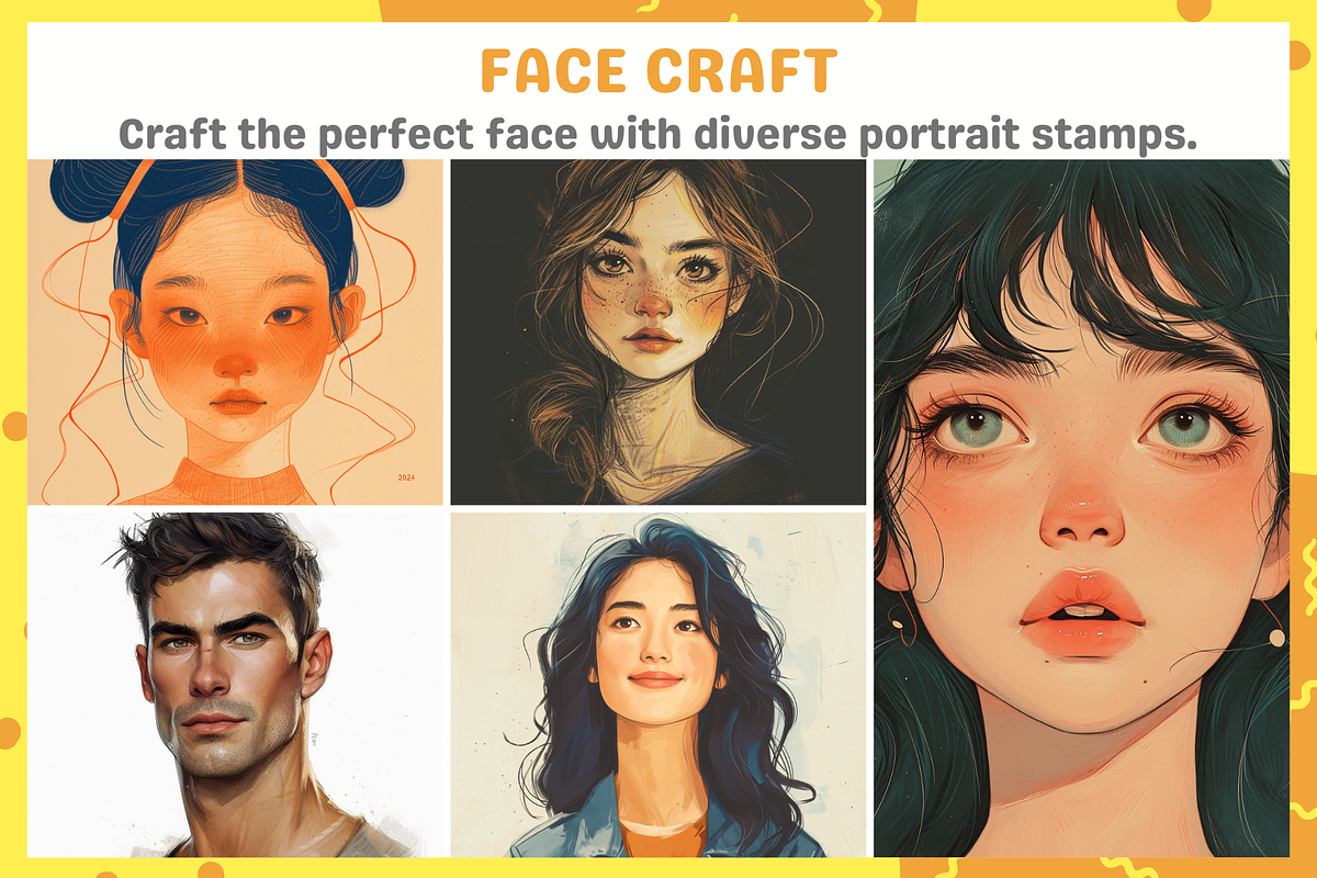 Procreate Portrait Stamps, a Brush Add-On by nikiartcorner (Photo 9 of 10)
