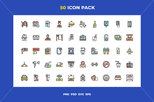 Accommodation icons, an Outline Icon by Wencory