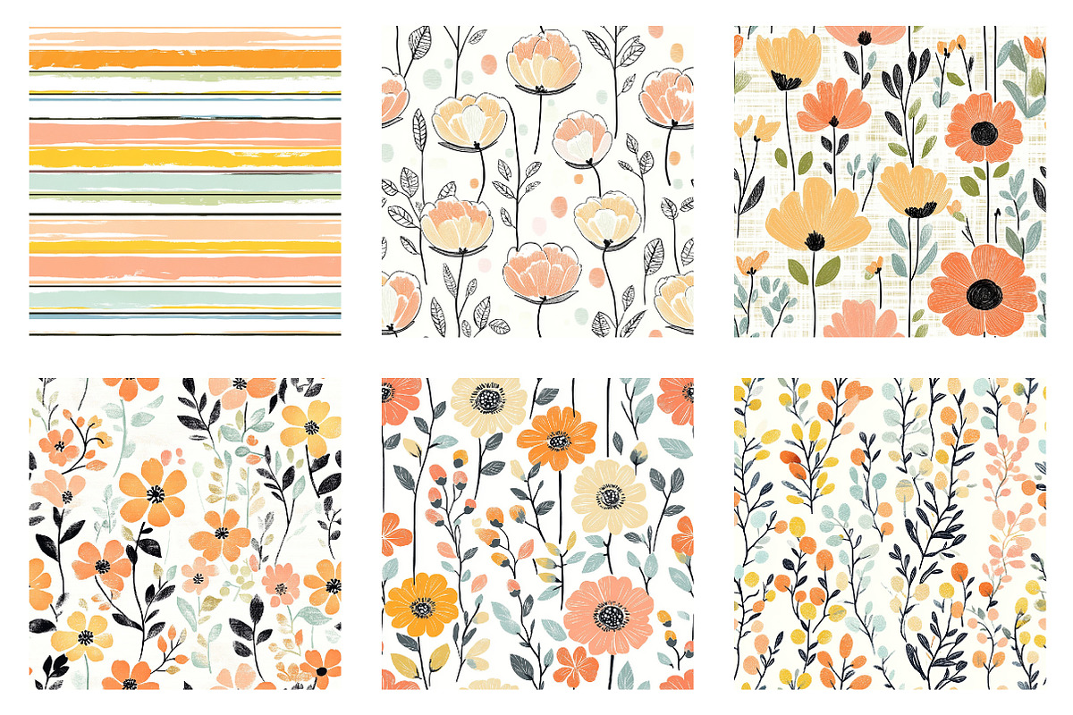 Sweet Spring Floral Seamless Pattern, an Illustration by Dream Creation (Photo 5 of 6)