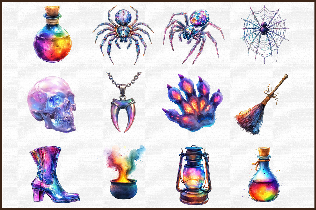 Iridescent Halloween Clipart, an Illustration by Sublimation Artist (Photo 3 of 6)