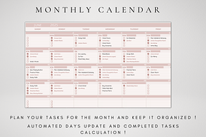 Monthly Calendar Google Sheets