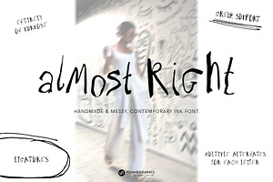 Almost Right Contemporary Ink Font, a Handwritten Font by Youandigraphics