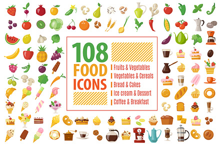 108 food icons