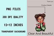 Quirky Valentine Girl Clipart Bundl, an Illustration by SVGArt (Thumbnail 4 of 8)