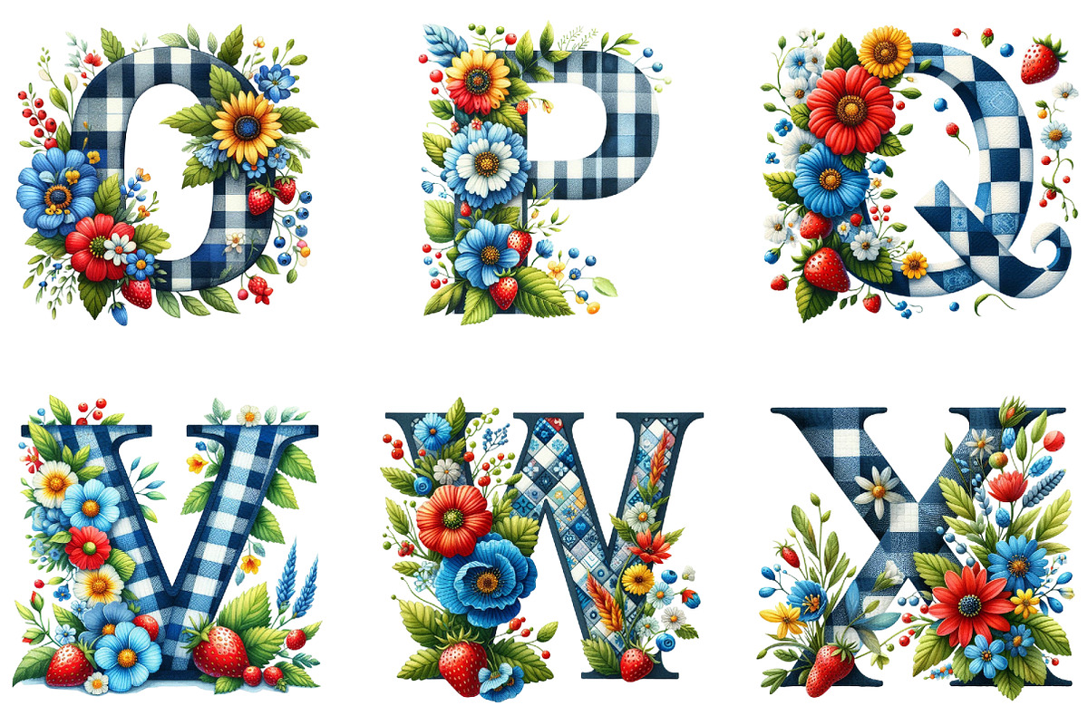 Checked Alphabet Sublimation Clipart, an Illustration by DreamArtGraphic (Photo 4 of 4)