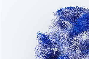 Blue particles explosion on white 3d, a Background Graphic by Marozhkastudio