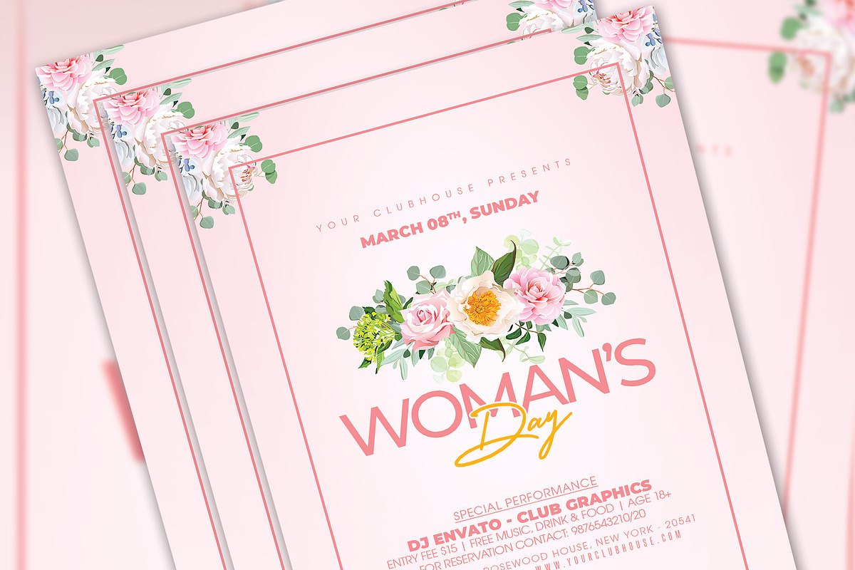 Editable Womens Day Flyer Template, a Flyer Template by MithilaCreation (Photo 5 of 8)