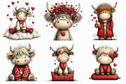 Whimsical Valentine-highland Cow Cli, an Illustration by Libby Wishes (Thumbnail 7 of 8)