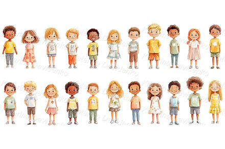 Happy cartoon little kids PNG, a Person Illustration by Bubert Art