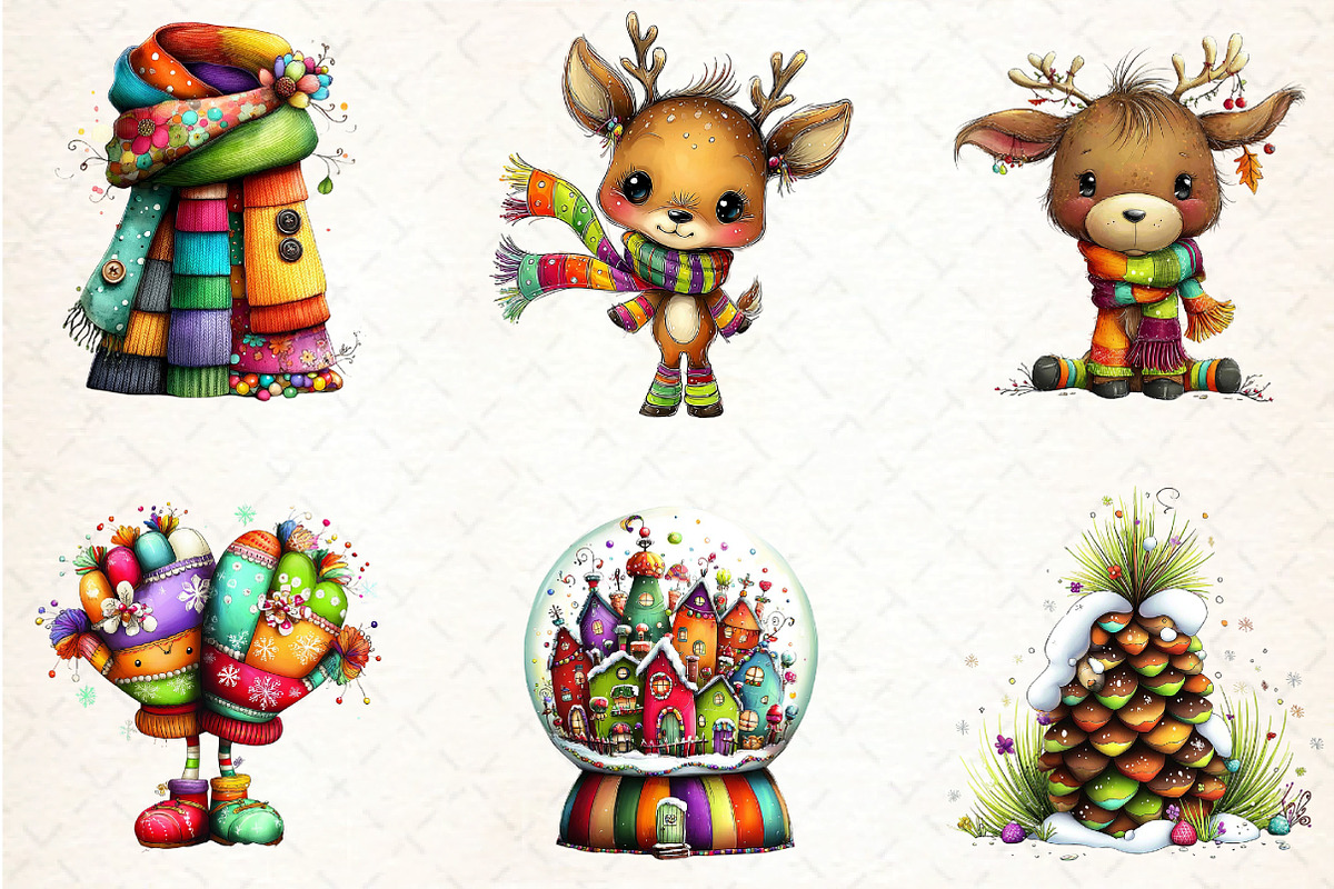Whimsical Winter Clipart Bundle, an Illustration by DreamCafeArt (Photo 5 of 7)
