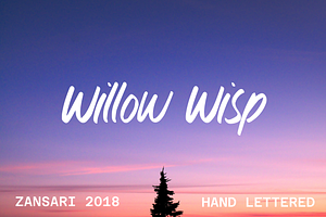 Willow wisp hand painted font