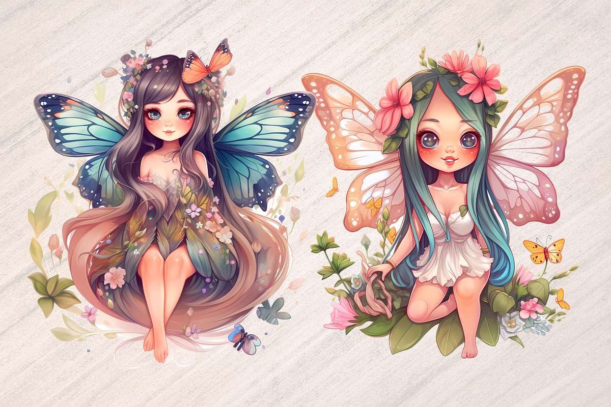 Cute Fairy Clipart - 14 Graphics, a Person Illustration by Leakedink (Photo 4 of 4)