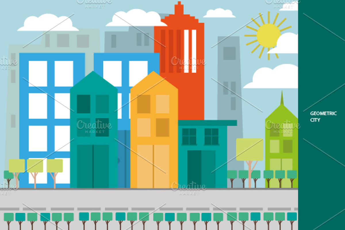 Geometric City Vectors, an Illustration by SUBCUTANEO STORE (Photo 1 of 5)