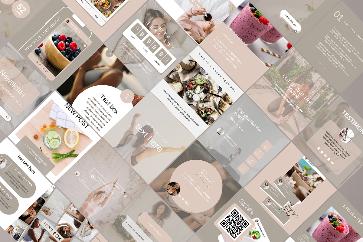 250 Wellness Instagram Template, a Social Media Template by SociallyyCreative (Photo 5 of 10)