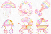 Pastel Baby Clipart Watercolor, an Illustration by Craft Nest (Thumbnail 4 of 9)