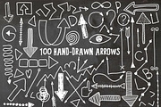 100 Hand Drawn Arrows, an Object Graphic by Julia Dreams (Thumbnail 1 of 4)