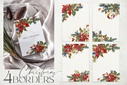 Christmas day flowers backgrounds, a Seasonal Illustration by Yuliya Derbisheva (Thumbnail 7 of 20)