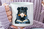 Cute Autumn Gothic Girl Clipart, an Illustration by Rose Art (Thumbnail 4 of 7)