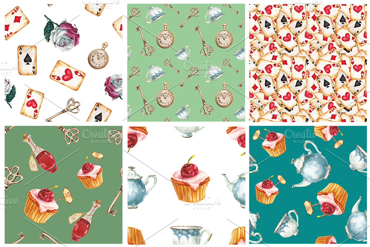 Alice in the Wonderland collection, a Pattern Graphic by lenavetka87 (Photo 2 of 3)