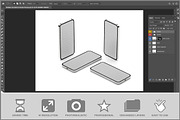 Multiple Smartphones Studio PSD, an Advertising Mockup by Bruno's Shop (Thumbnail 2 of 3)