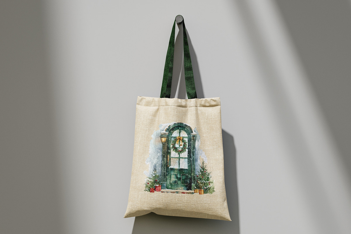 Watercolor Christmas doors PNG, a Seasonal Illustration by dashtik (Photo 4 of 7)