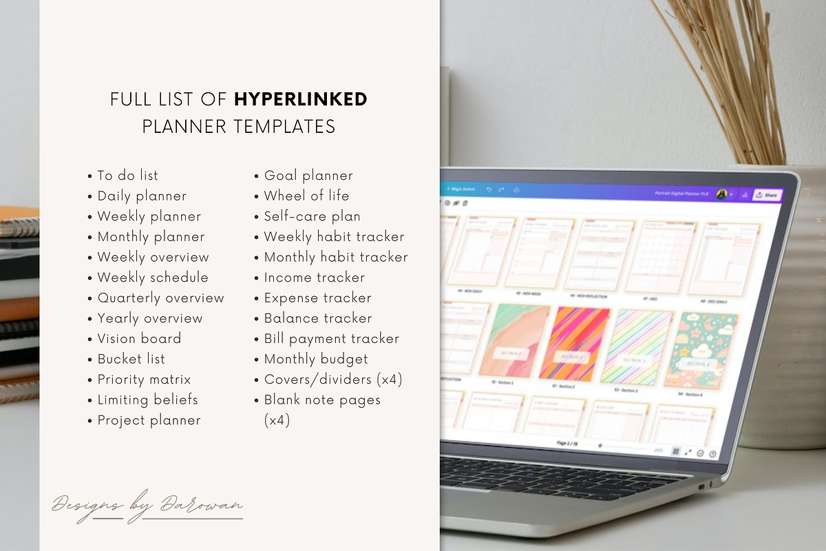 Undated Digital Planner PLR, a Marketing Template by Designs by Darowan (Photo 6 of 10)