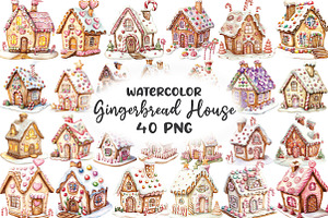 Christmas Whimsical Gingerbread Hous, an Illustration by CraftArtStudio