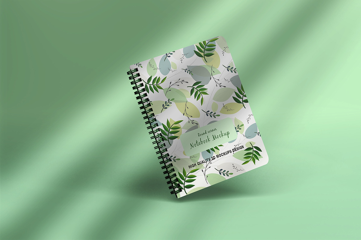 Realistic round notebook mockup, a Books & Magazine Mockup by Raihan Rahman (Photo 14 of 19)