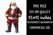 Dark Glittering Christmas Santa PNG, an Illustration by Designking (Thumbnail 4 of 5)