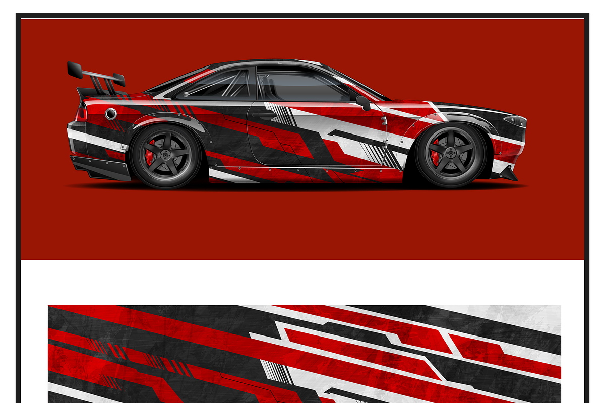 Bold Racing Car Wrap Design, an Object Illustration by CarWrap design (Photo 1 of 3)