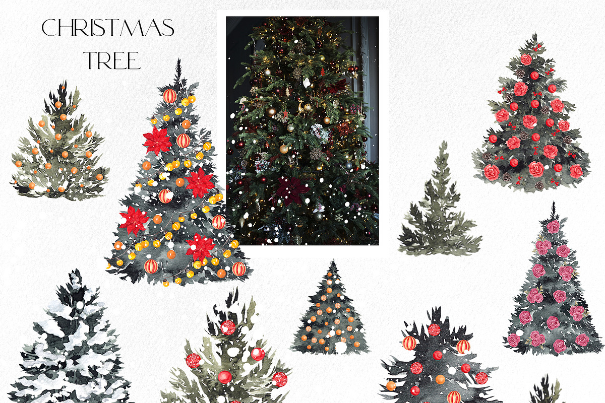 Watercolor Christmas Festival., an Object Illustration by ma_i_vi (Photo 9 of 14)