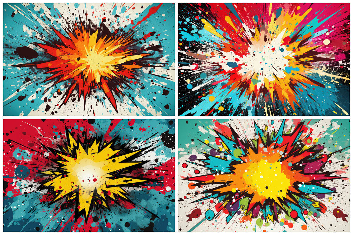 24 Pop Art Comic Backgrounds, a Background Graphic by HipFonts (Photo 3 of 7)