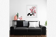 Watercolor clipart of blossom plum, a Decorative Illustration by ViktoriArt (Thumbnail 3 of 11)