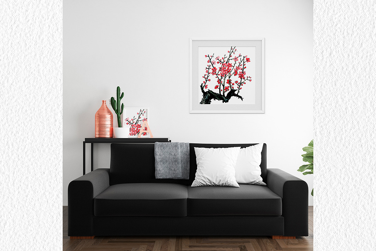 Watercolor clipart of blossom plum, a Decorative Illustration by ViktoriArt (Photo 7 of 11)