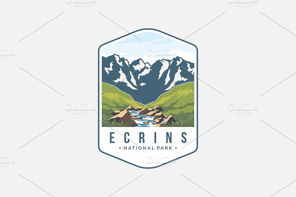 Ecrins National Park logo, a Branding & Logo Template by swarnstudio