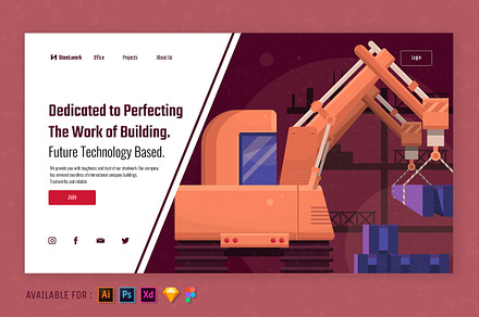 Construction Steel - Web Illustratio, a Landing Page Template by SlideFactory