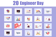 Engineer day illustration vector set, an Object Illustration by foxndeer (Thumbnail 1 of 4)