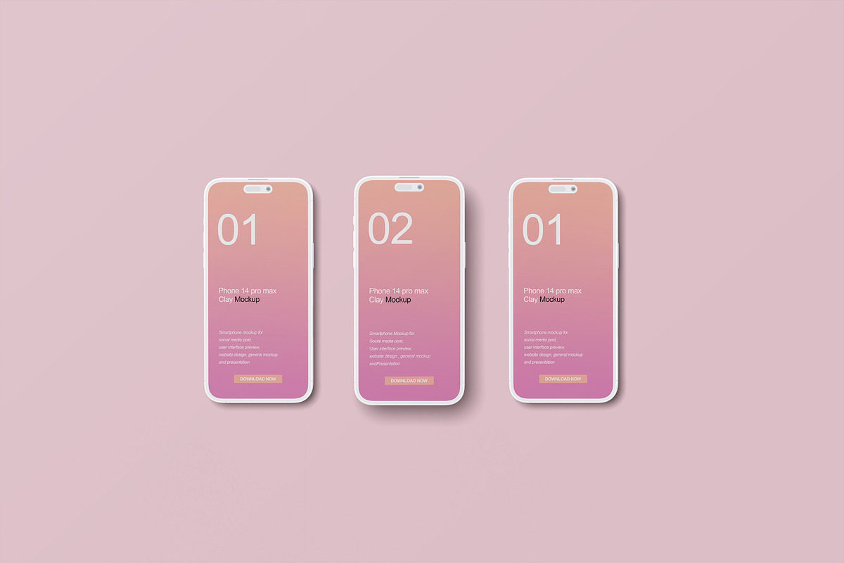 Iphone 14 Clay Mockup, an iPhone Mockup by rahmatmoscae (Photo 10 of 20)